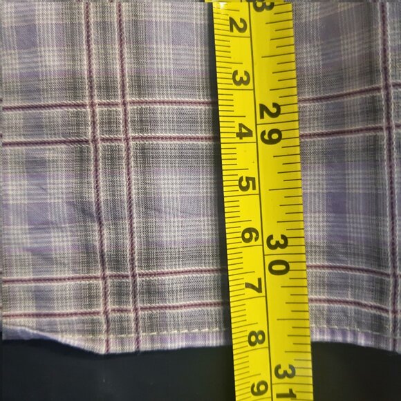 ETRO 39 SZ 40 lightweight Cotton Men's Mauve Plaid Button Up Shirt - Picture 8 of 11